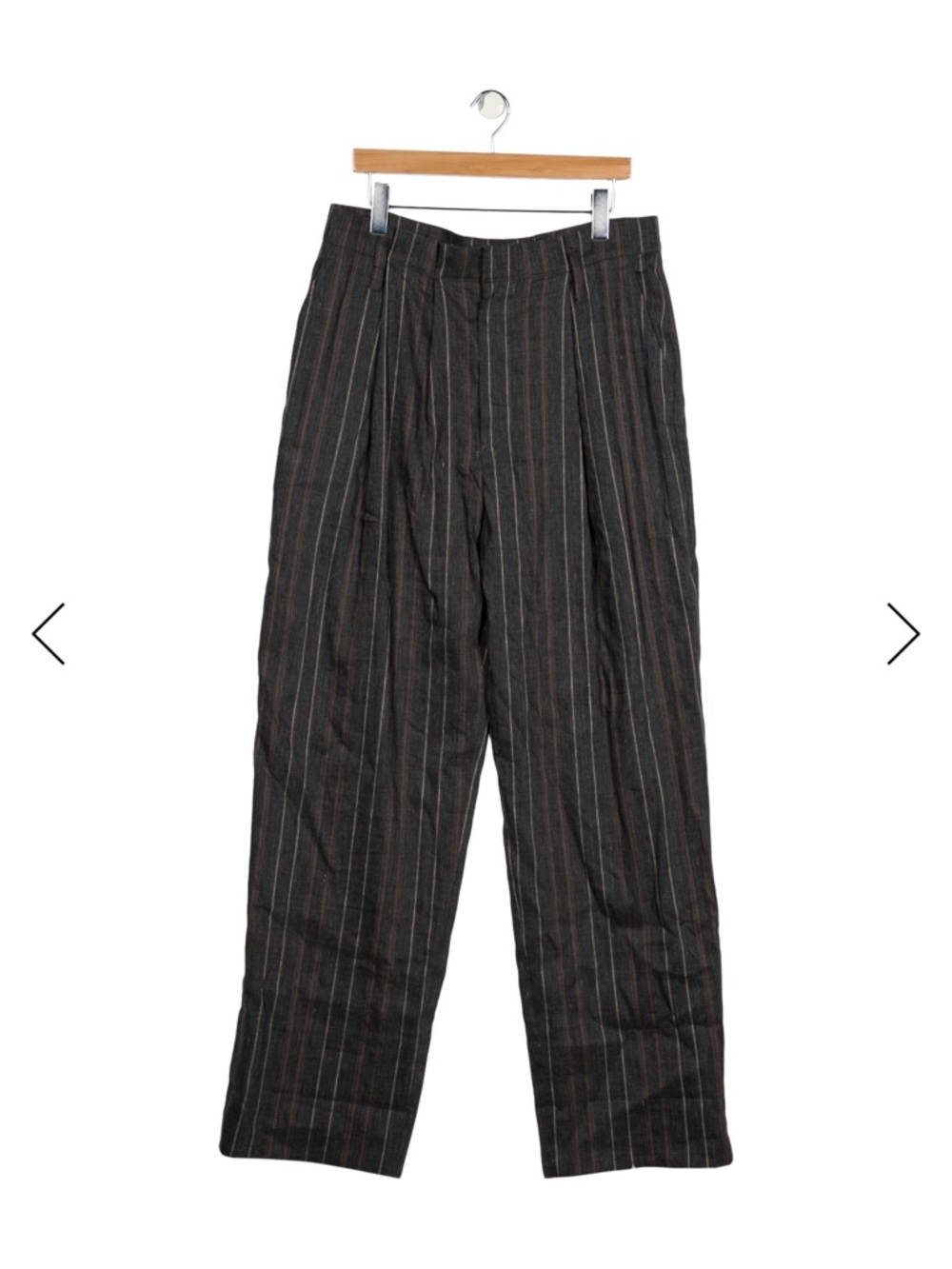 Brunello Cucinelli Charcoal Pinstripe Trousers